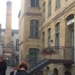 Luisenforum, Brandenburger Straße 5/6 mit dem Schornstein und Wirtschaftsgebäude der Seifensiederei der Gebrüder Nürrenbach.