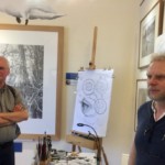 Bleistiftzeichner Ralf Wilhelm Schmidt (r.)