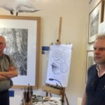 Bleistiftzeichner Ralf Wilhelm Schmidt (r.)