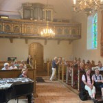 Die Patronatsloge wurde 1851 zur Orgelempore umgebaut. Wir hörten zum Abschluss der Führung verschiedene Stücke auf der Schuke-Orgel.