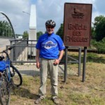 Matthias Finken wird an die Friedensbrücke in die Radler-Gruppe aufgenommen.