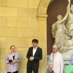 Einführung zum Konzert und Vorstellung von Václav Luks (3.v.l.) mit Adriana Kussmaul (2.v.l.) und Alexander Hollensteiner (1.v.l.) von der Kammerakademie Potsdam