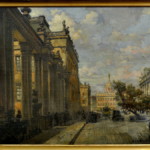 Blick durch die Humboldtstraße zum Potsdamer Rathaus, um 1924 (?), Öl Auf Leinwand, 59,0 × 89,0 cm, Privatbesitz Berlin. Rechts unten signiert mit "Max Koch".
