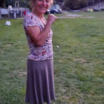 Caroline Vilbrandt beim Aufbau