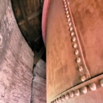 Die Außenhülle des 90.000 Liter umfassenden Wasserspeichers.