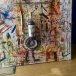 112-1Gallo
Acryl, Tinte und Gips auf Leinwand mit einer limitierten Whiskyflasche Little Red Rooster | 112 Flaschen weltweit