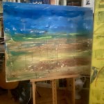 Landschaft mit Lausitzer Schlamm gemalt